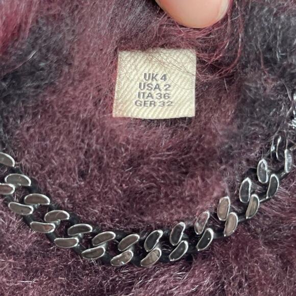 Burberry Burgundy Suede Shearling Haddingcroft Double Breasted Jacket US size 2 - Picture 6 of 16